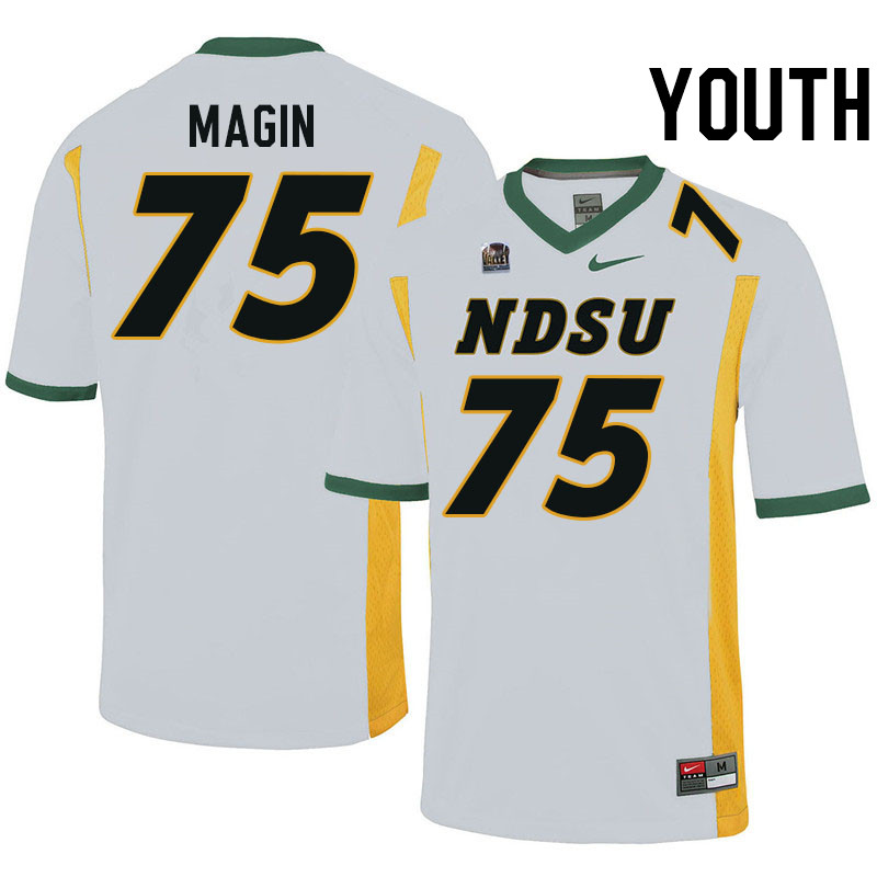 Youth #75 Josh Magin North Dakota State Bison College Football Jerseys Stitched-White